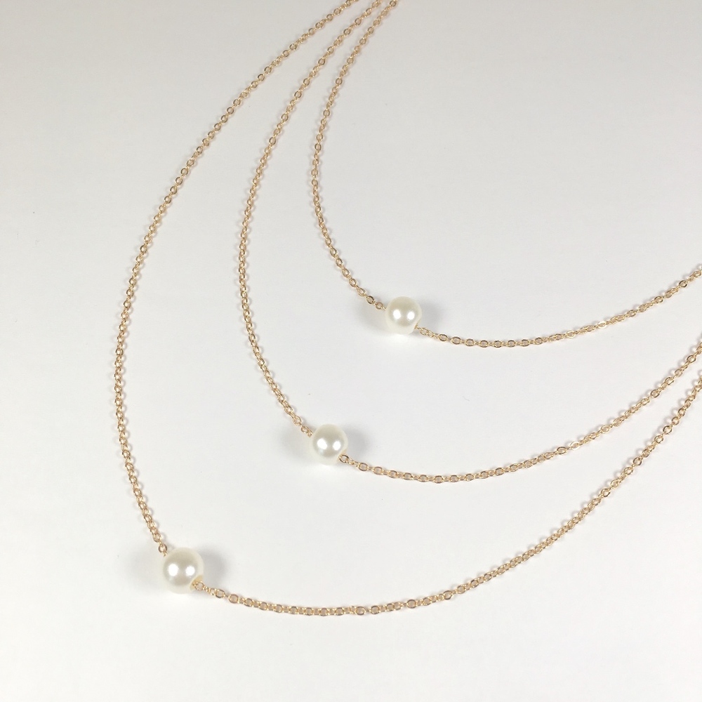 Pearl Layered Choker Necklace - Picture 3 of 3